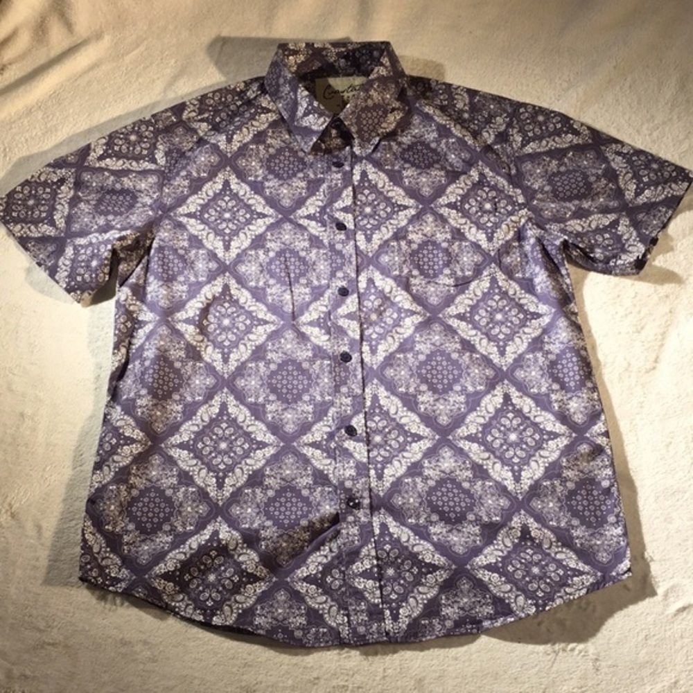 Coastal Paisley Print Button Down Shirt